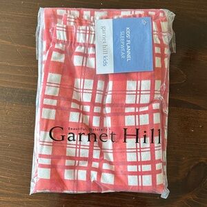 Garnet Hill Kids Plaid Flannel Pajama Pants in Red /coral & White